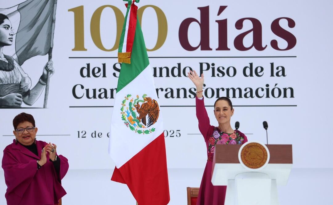 Discurso por los 100 días de mandato de la presidenta Claudia Sheinbaum Pardo. Foto: Diego Simón/EL UNIVERSAL