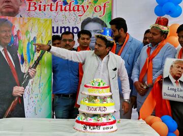 Celebran cumpleaños de Trump en la India