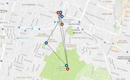 Mapa. Ruta de La Pasión en Iztapalapa