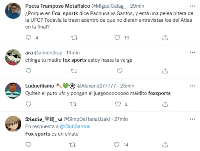 Revientan a Fox Sports por comenzar tarde la transmisión del Pachuca vs Santos