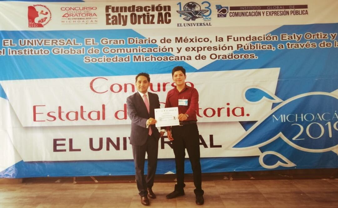 Jorge Alberto Ibarra Aguilar, ganador del concurso de Oratoria. Foto: Archivo / EL UNIVERSAL