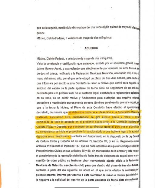 Once desacatos a la autoridad de Federación Mexicana de Natación