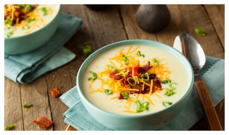 #RECETA  Sopa de papa con queso en 5 pasos