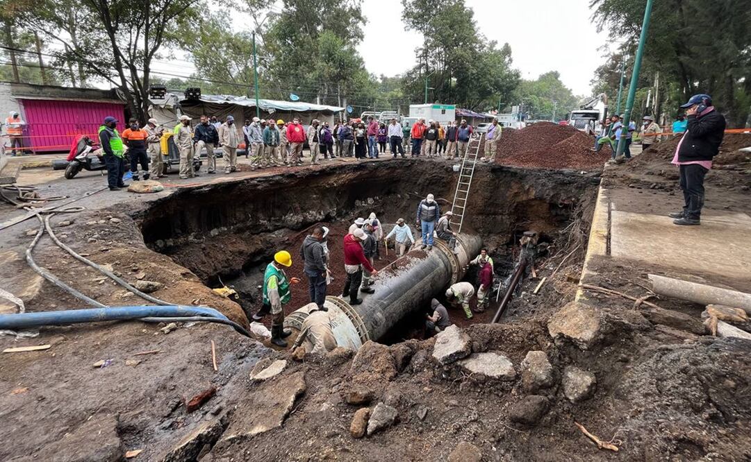 El tubo de más de 48 pulgadas que presentó fallas, ya fue sustituido. Foto: tomada de Twitter @ClaraBrugadaM