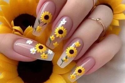 7 diseños de uñas de girasoles, ideales para la primavera