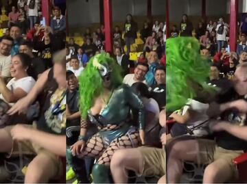 VIDEO: La luchadora Sadika golpea al aficionado que la “manoseó” en una función
