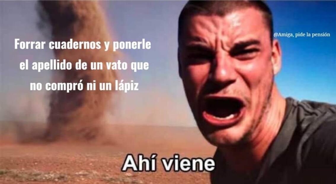 Meme de útiles escolares. Foto: Redes sociales