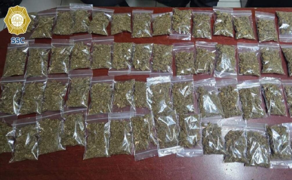 Bolistas de plástico con marihuana (30/01/2025). Foto: