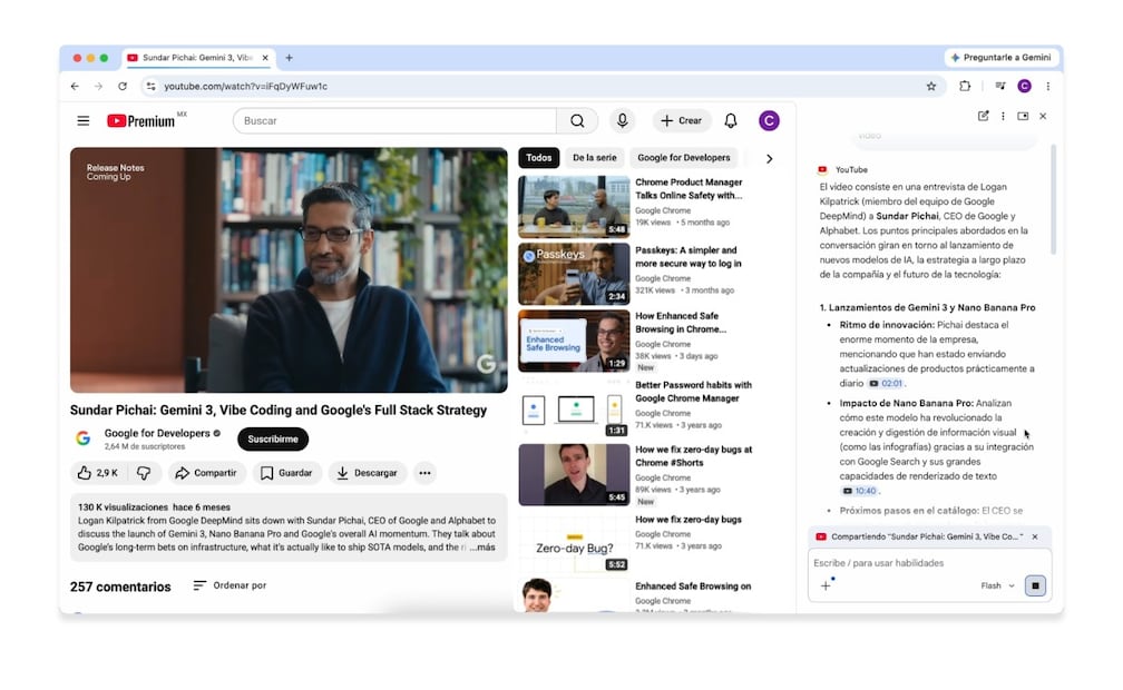 ¿Cómo usar Gemini, la IA de Google, desde Chrome? Imagen: Google