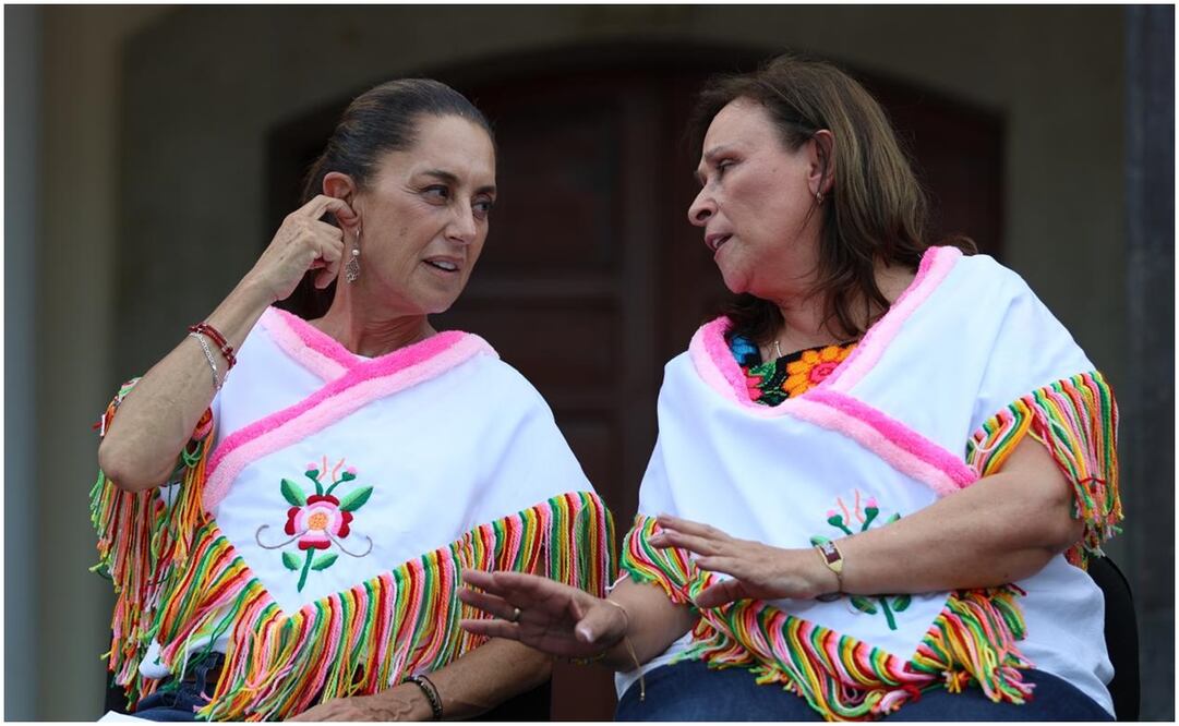 Claudia Sheinbaum y Rocío Nahle en Veracruz. Foto: Diego Simón/EL UNIVERSAL