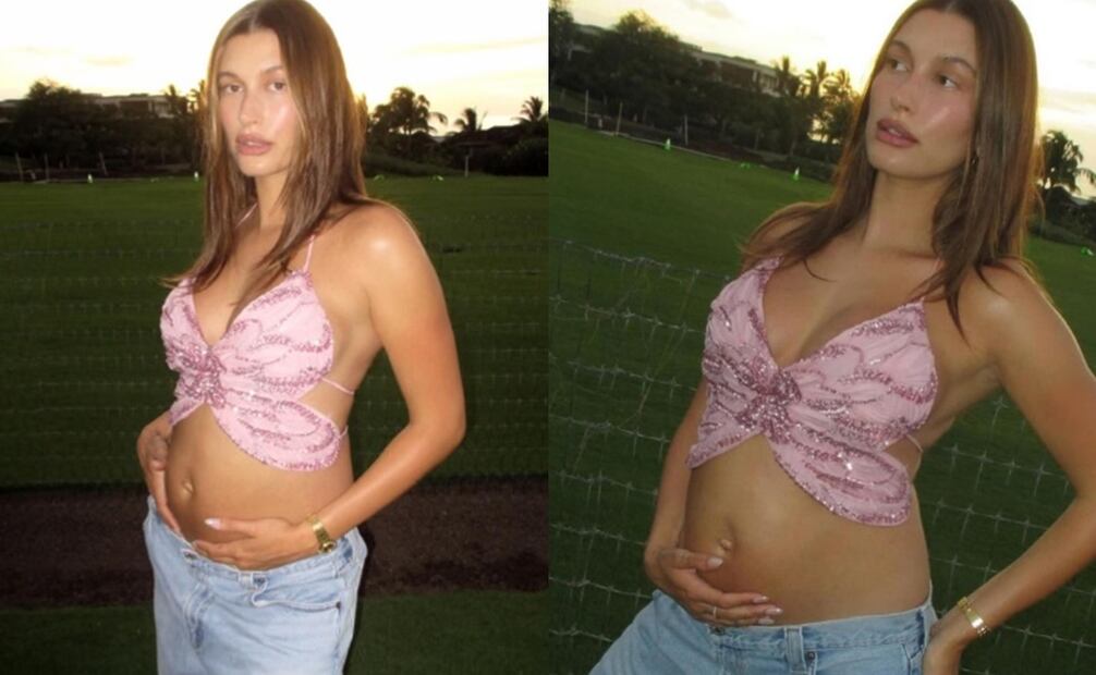 Hailey Bieber muestra su "Baby bump" .Foto: Instagram oficial.