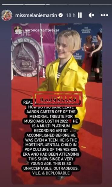 Prometida de Aaron Carter pide al Grammy una compensación por dejar fuera al cantante del In Memoriam