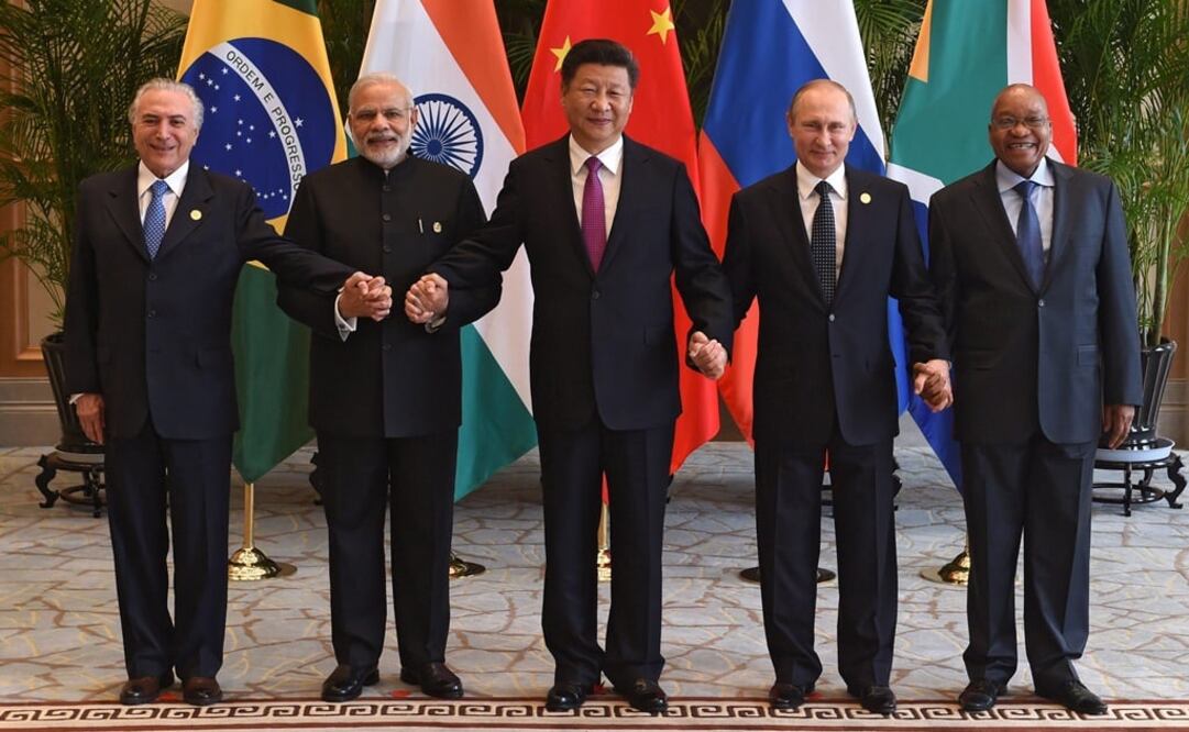 Los cinco países de los BRICS, que compusieron esta alianza en 2009, representan actualmente el 23% del PIB mundial, el 42% de la población y más del 16% del comercio global. Foto: EFE