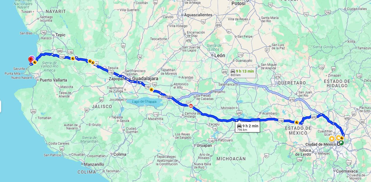 Llegar a Playa Lo de Marco desde la CDMX es posible por avión, auto o autobús. Foto: Google Maps