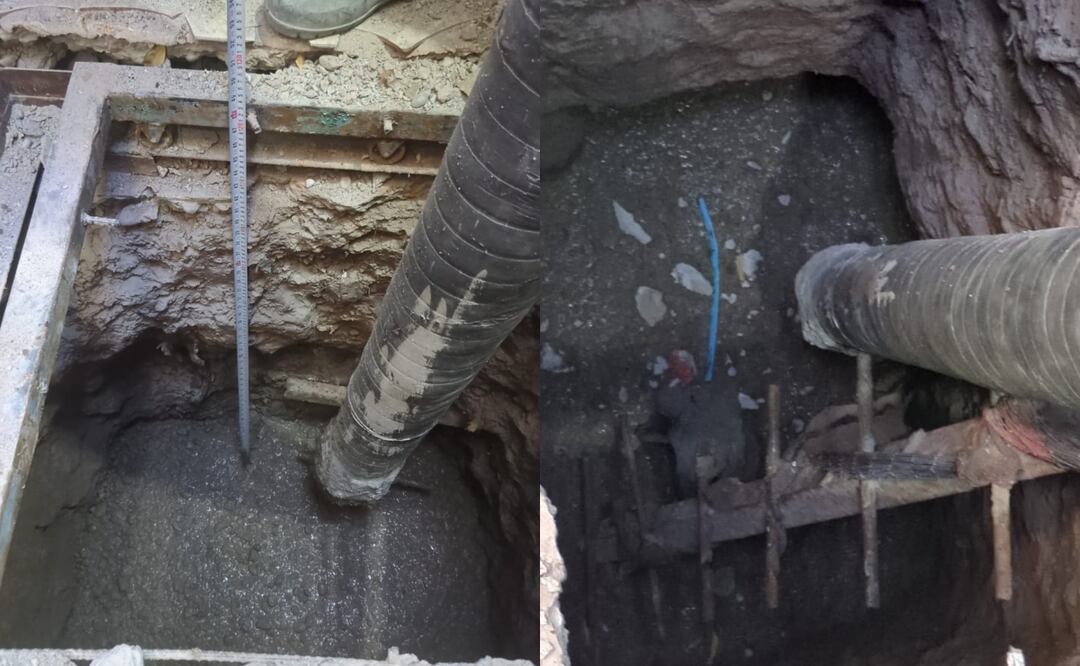 Como parte de las acciones realizadas tras el enfrentamiento en el penal de Culiacán, sellan el túnel hallado al interior (23/05/2025). Foto: Oficial