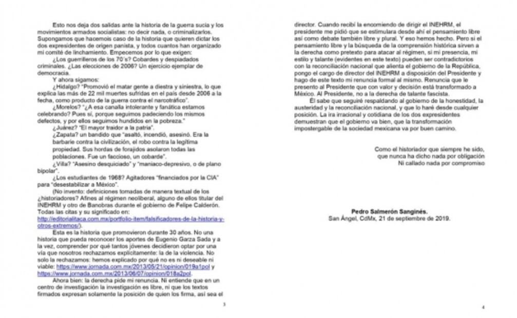Pedro Salmerón deja la dirección del INEHRM, entra Felipe Ávila