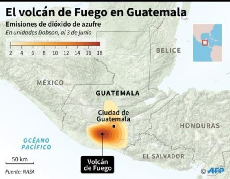 Volcán en Guatemala arroja nuevo flujo piroclástico e intensifica su actividad