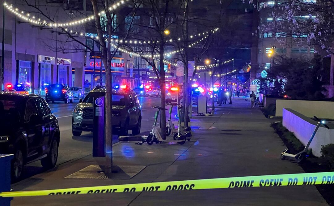 El lugar cerca de donde ocurrió un tiroteo en Indianápolis el 30 de marzo de 2024. Foto: AP