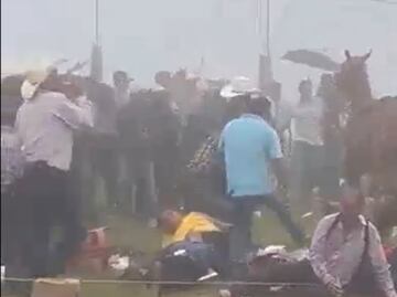 VIDEO: Accidente en carrera de caballos deja tres lesionados en Tenochtitlán, Veracruz
