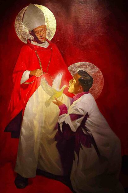 "Veni, Sacte spiritus", óleo sobre lienzo de 200 x 150 cm. Foto: Berenice Fregoso/ EL UNIVERSAL