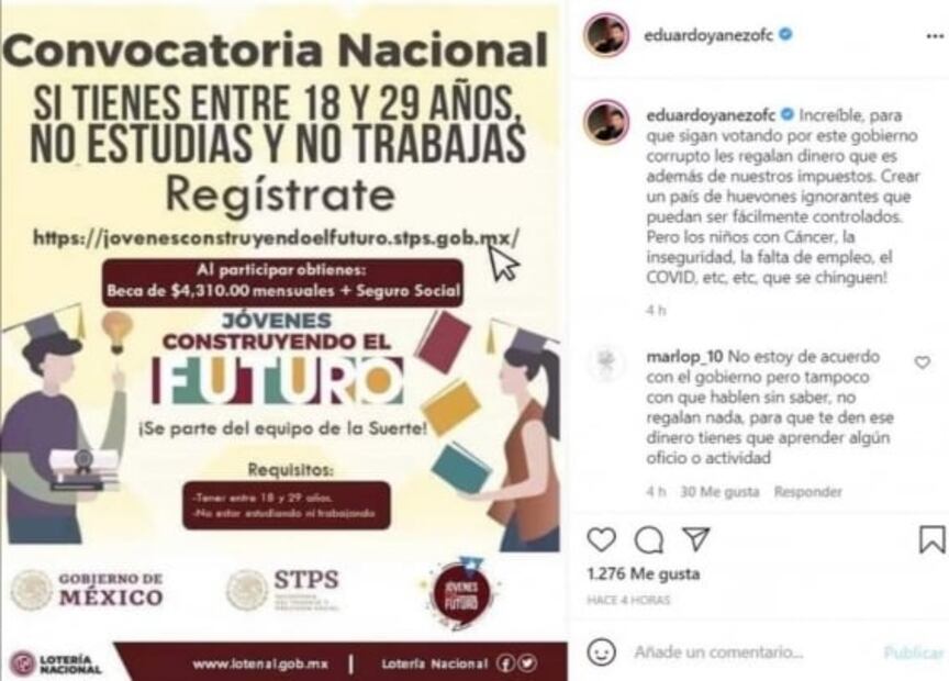 Eduardo Yáñez harto de que 4T regale el dinero a "huevones" 