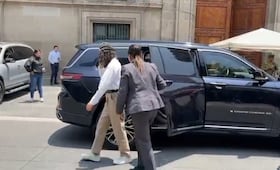 Bertha Alcalde llega a Palacio Nacional a 3 días del asesinato de dos funcionarios de Clara Brugada