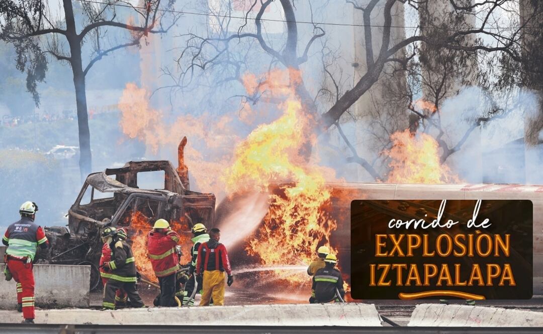Bomberos de la Ciudad de México y personal de Protección Civil combatieron durante varias horas el fuego en la pipa que volcó y explotó en el Puente de la Concordia. Foto: Valente Rosas - El Universal