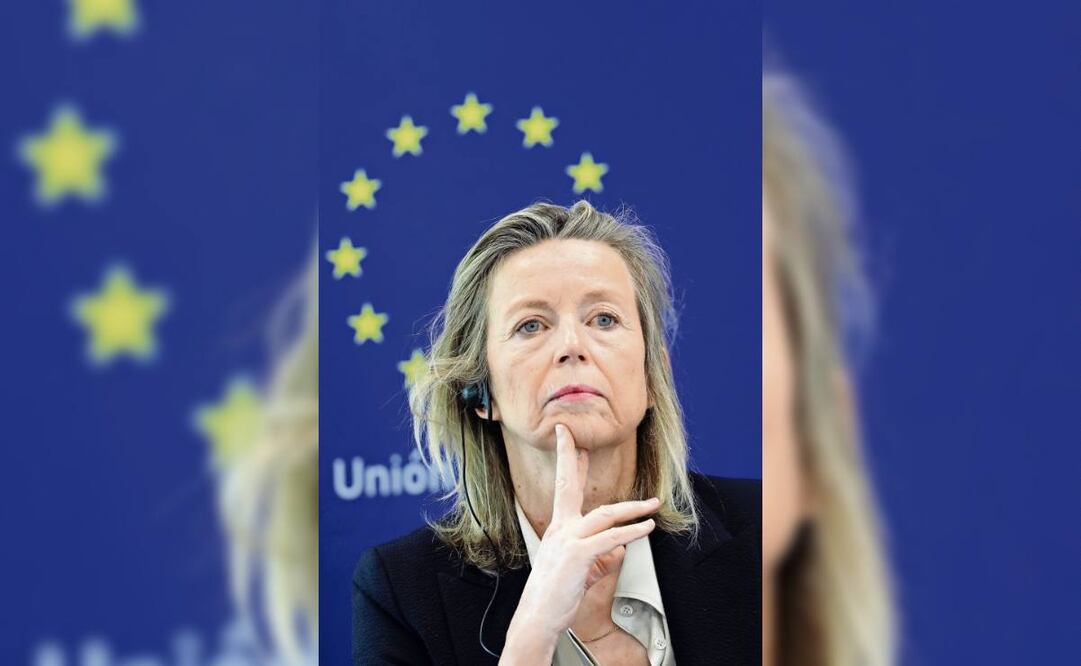 La representante especial de la Unión Europea (UE) para los Derechos Humanos, Kajsa Ollongren, reacciona en una rueda de prensa este martes, en Ciudad de México (México). Foto: Sáshenka Gutiérrez / EFE