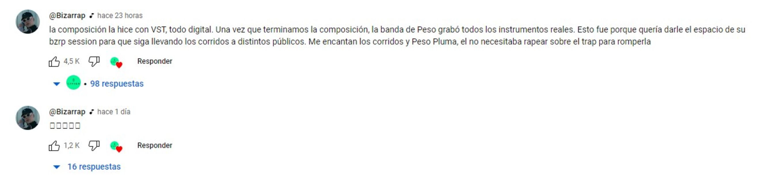 Comentarios Bizarrap sobre Peso Pluma