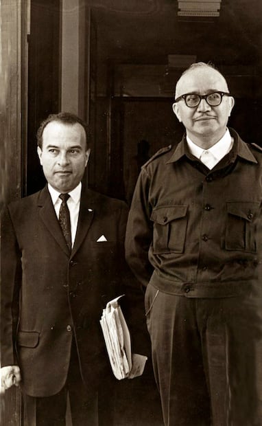 Goyo Cárdenas y su abogado, el señor Salvador Salmerón. Archivo EL UNIVERSAL.