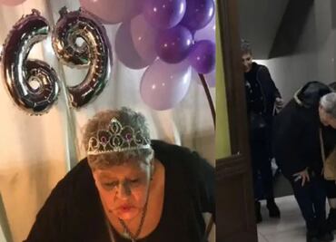 Familia organiza una fiesta sorpresa para su abuela y la reacción de la mujer es casi fatal