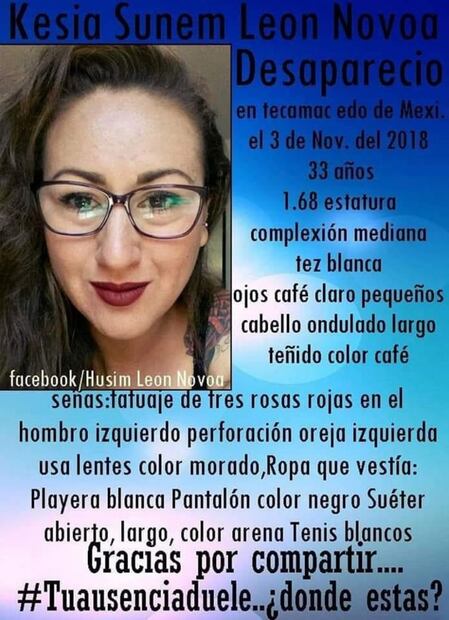 Ofrecen recompensa para encontrar a Kesia Sunem; desapareció hace más de 2 años en Tecámac