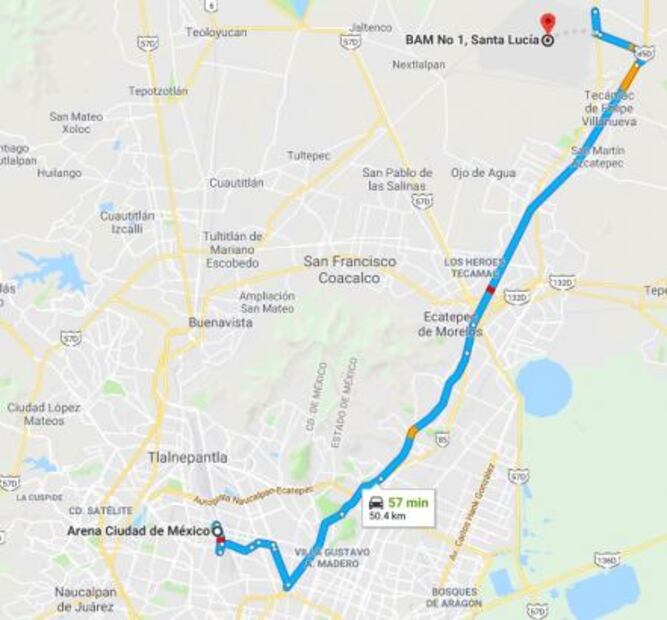 ¿Cuánto tiempo tardas en llegar a Santa Lucía desde...?