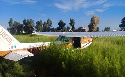 Avioneta aterriza de emergencia en Cholula, Puebla