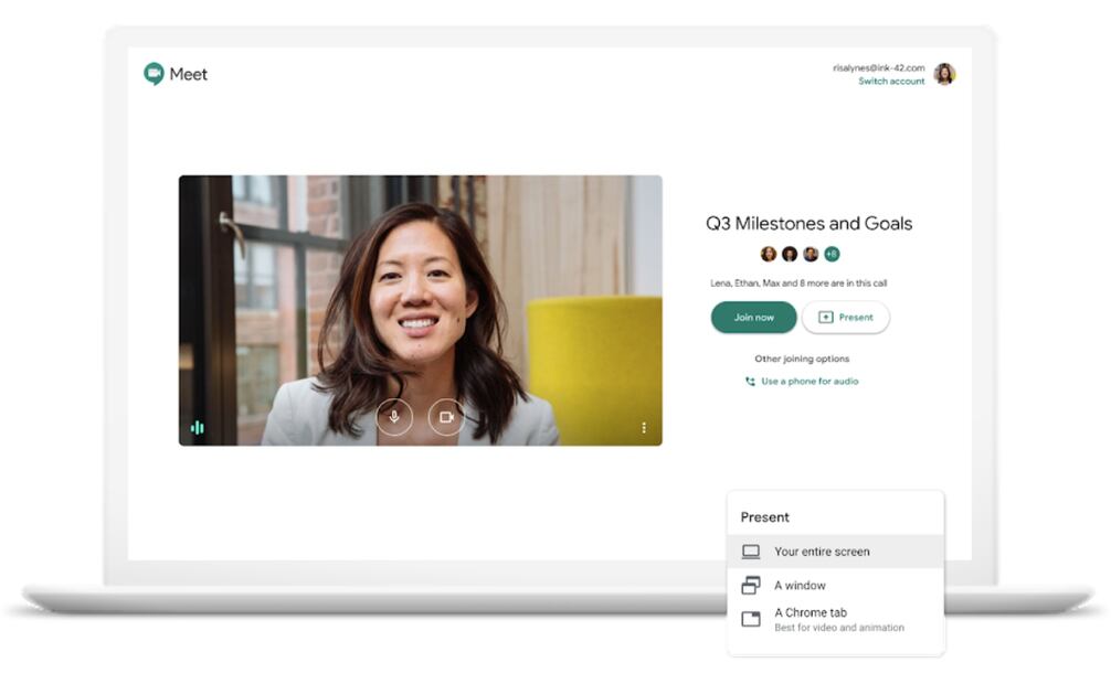 Google Meet está disponible en web y para iOS y Android.