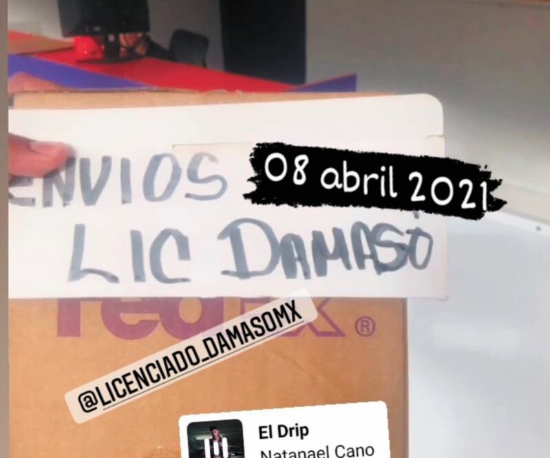 Los envíos de Lic. Dámaso son presumidos en redes sociales. Foto: ESPECIAL