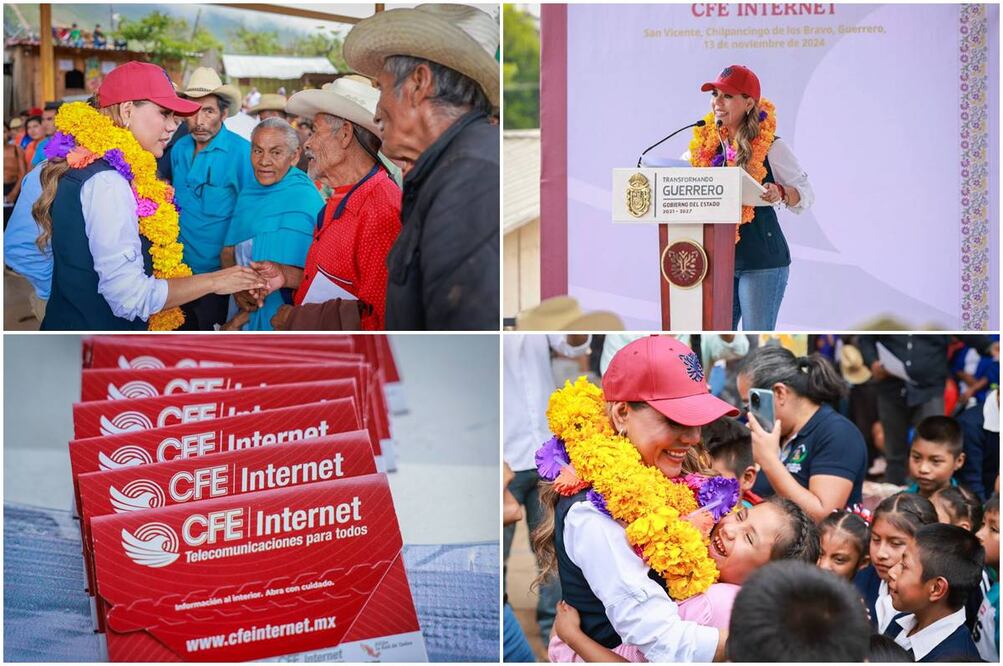 Habitantes de San Felipe, Guerrero, reciben tarjetas SIM-CFE para acceso a internet y telefonía. Foto: Especial