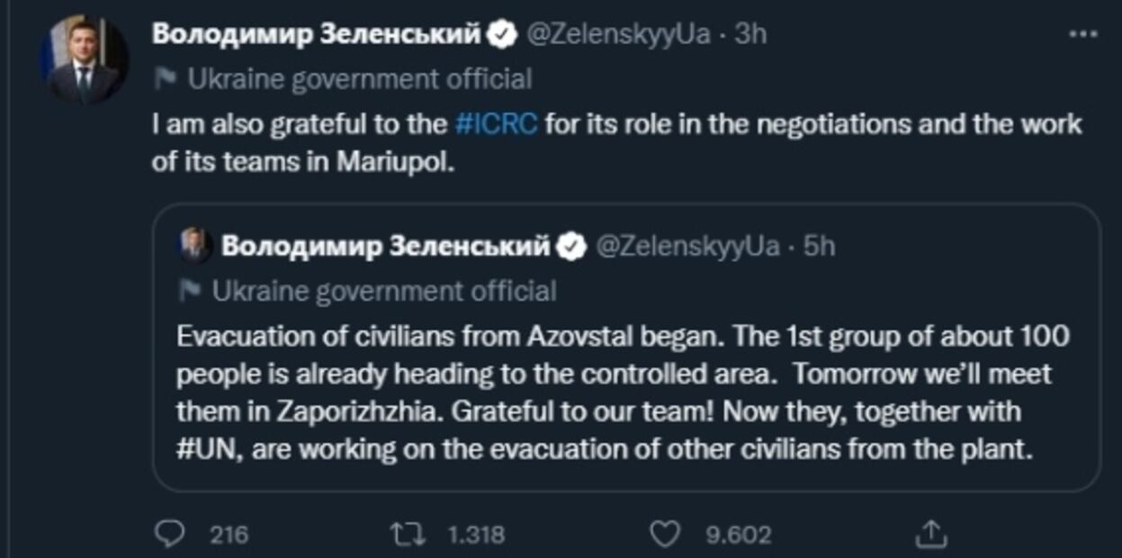 Comienza evacuación de civiles en Mariupol