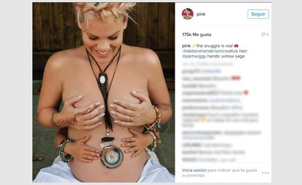 Pink luce topless embarazada 
