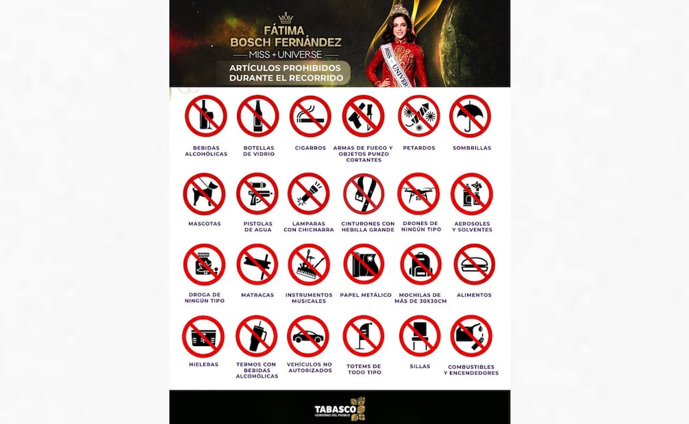 Gobierno de Tabasco despliega operativo para desfile de Miss Universo 2025; participarán casi mil elementos
Foto: Especial.