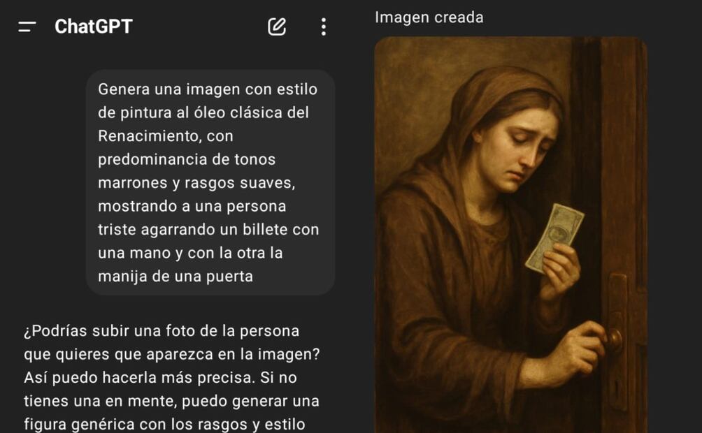 Cómo hacer el meme "el genio malinterpretó mi deseo" con ChatGPT. Imagen: captura de pantalla