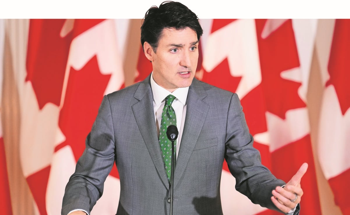 Justin Trudeau, primer ministro canadiense, al dar una conferencia de prensa en la Embajada de Canadá en Bruselas, Bélgica, el 12 de febrero pasado. Foto: Sean Kilpatrick / AP)