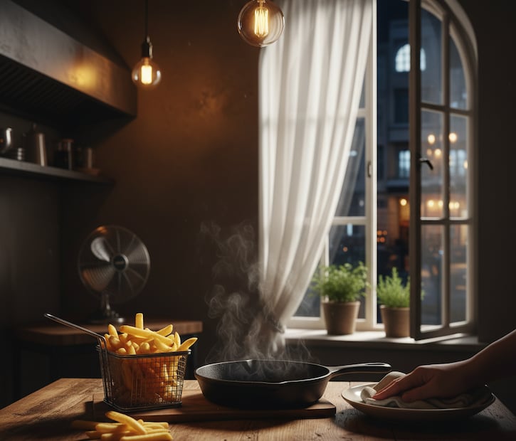 ¿Cómo eliminar el olor a frituras en casa? conoce los trucos eficaces . Foto: IA
