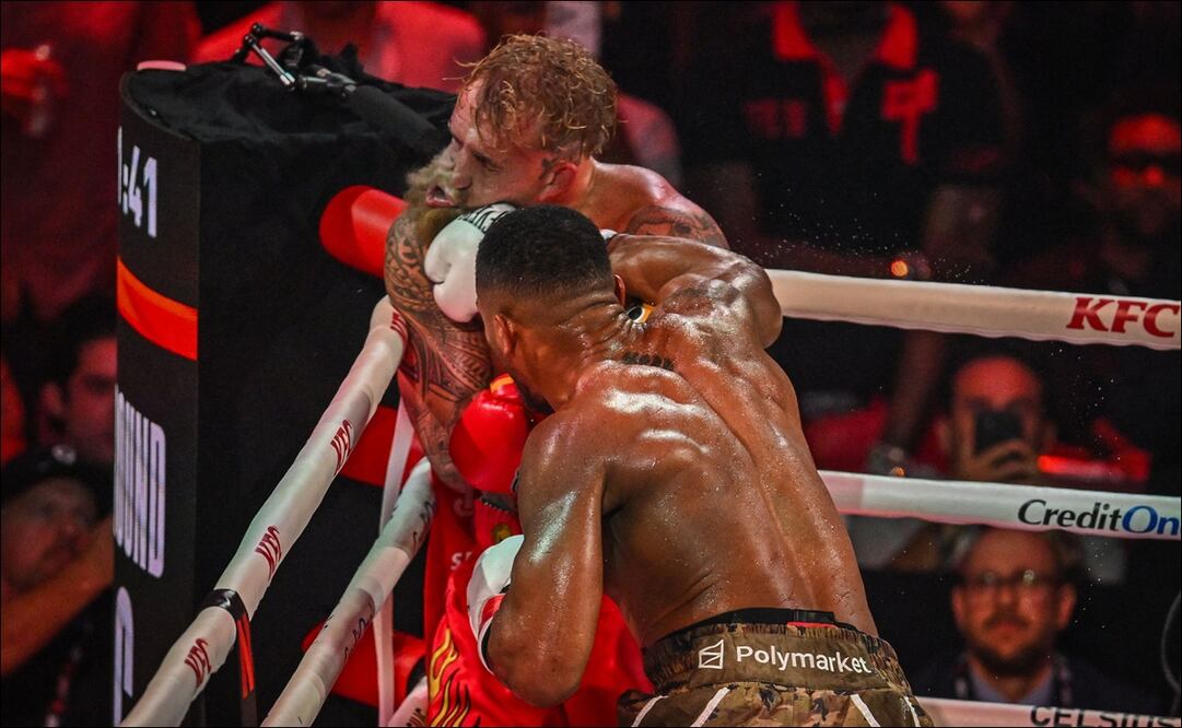 Jake Paul fue noqueado por Anthony Joshua / Foto: AFP