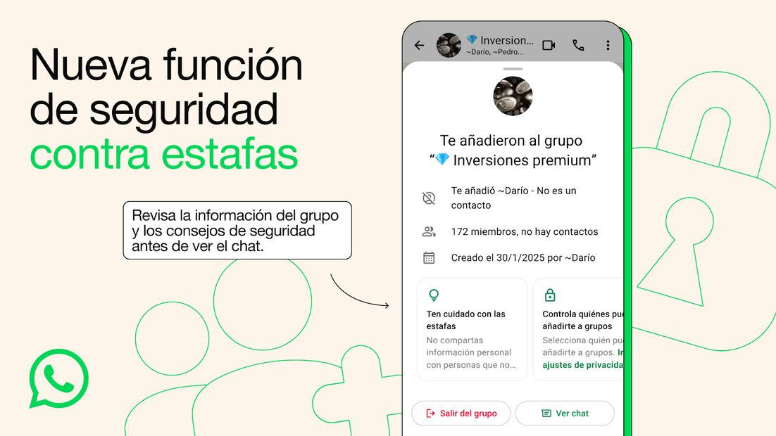 WhatsApp estrena funciones de seguridad contra estafas | Imagen: cortesía