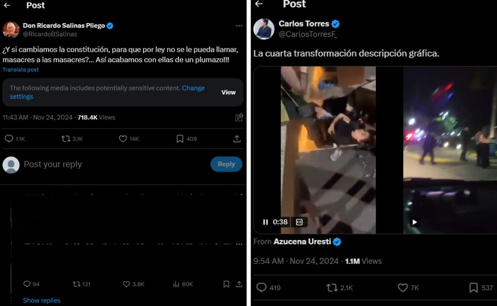 Salinas Pliego sugirió cambiar la Constitución mexicana para que los hechos violentos de tal magnitud no se denominaran más como "masacres".
Foto: Captura de pantalla