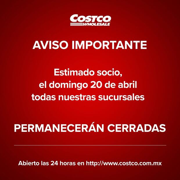 Costco anuncia que cerrará sus tiendas en México el próximo 20 de abril. Foto: Redes sociales