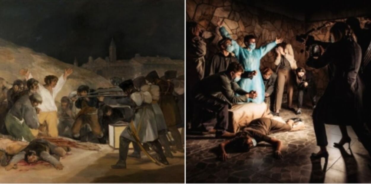 Recrean pinturas de van Gogh y Goya en clave pandémica