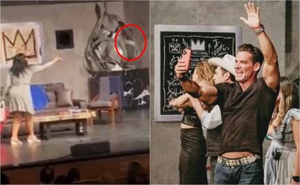 Una mujer sube al escenario y lanza billetes a Cristian de la Fuente; quería pagar por sus servicios