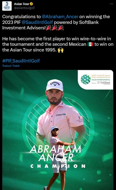 El mexicano Abraham Ancer se coronó en el PIF Saudí International
